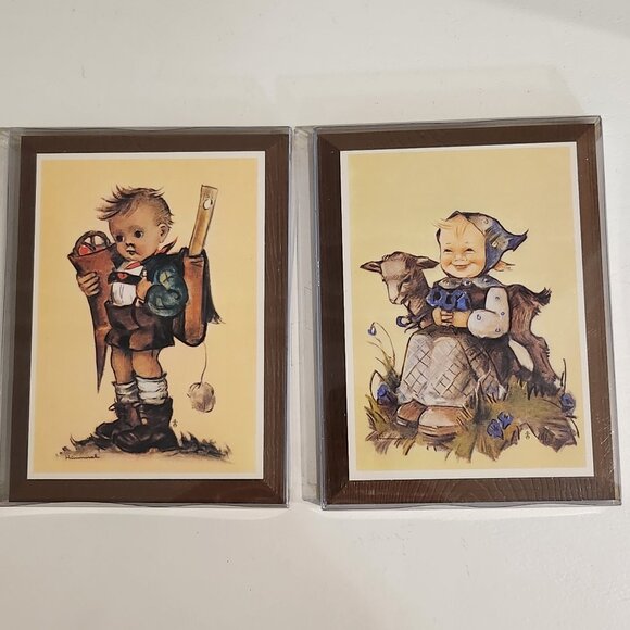 Two German Hummel Plaques Art Decor NIB With Zug Switzerland Stickers - Picture 1 of 9